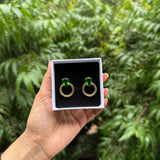 EMERALD JUDITH EARRINGS - 18K GOLD-PLATED