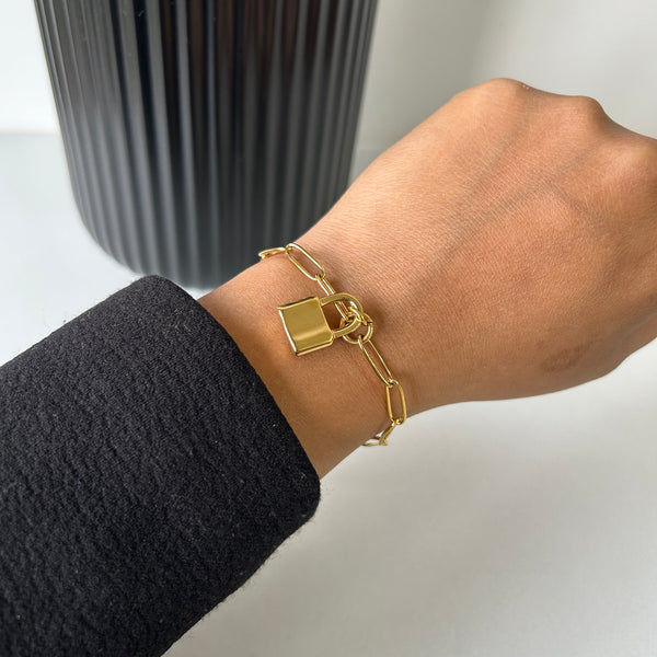 LOCK BRACELET - 18K GOLD-PLATED