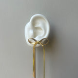 BOW EARRINGS - 18K WHITE/GOLD-PLATED