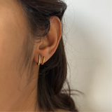 2 PIERCING ILLUSION EARRINGS - 18K GOLD-PLATED