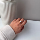 WHITE CLOVER RING - 18K GOLD-PLATED