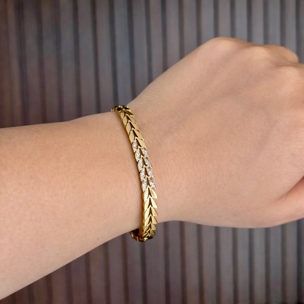 Studded Leaf Bracelet