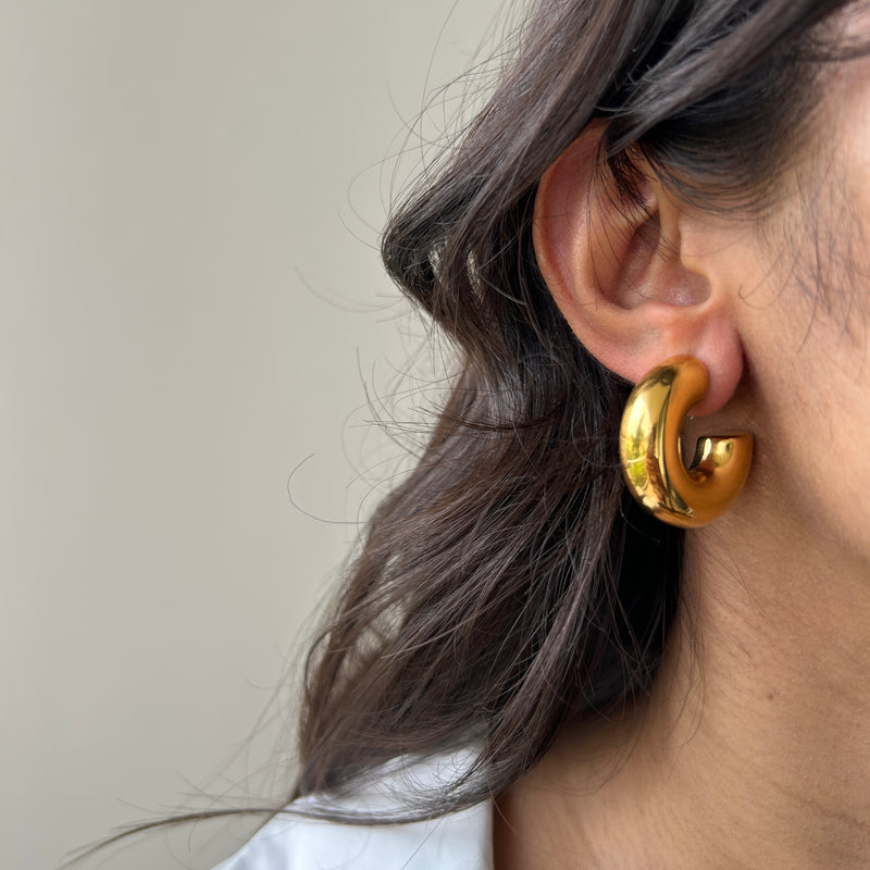 HAILEY HOOPS - 18K GOLD PLATED