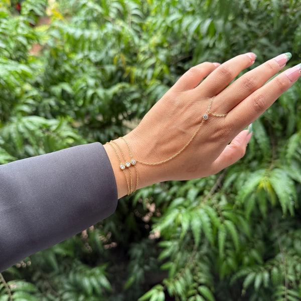 MULTI-STRAND HANDCHAIN BRACELET - 18K GOLD-PLATED