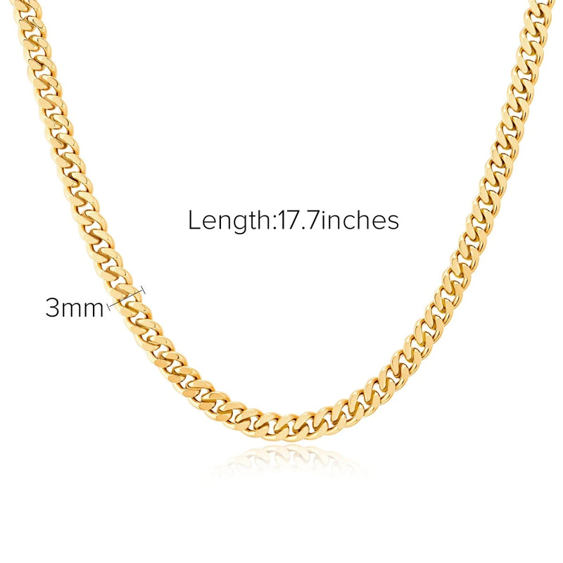 CUBAN CHAIN NECKLACE - 18K GOLD-PLATED