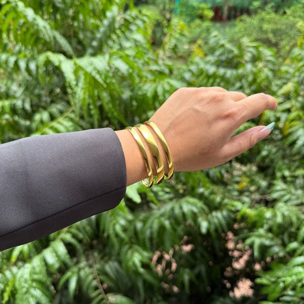 OPEN CUFF BRACELET - 18K GOLD-PLATED