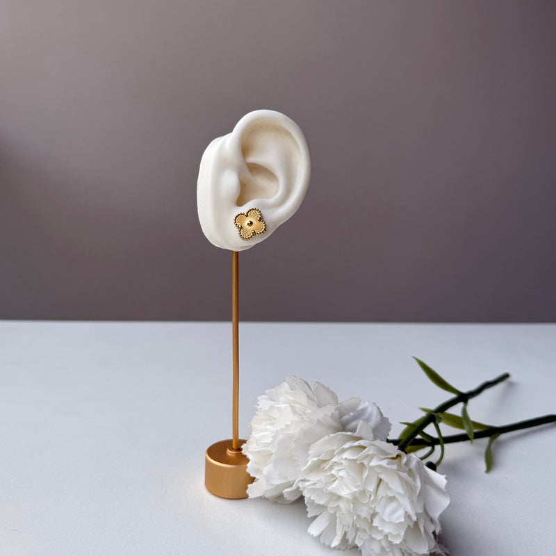 VINTAGE TRÈFLE EARRINGS - 18K GOLD-PLATED
