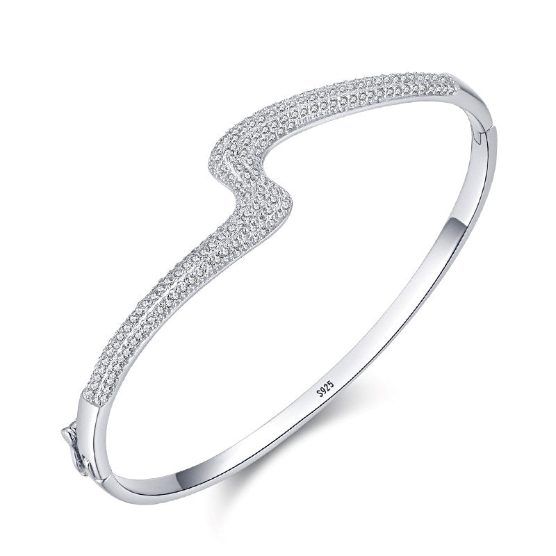 WAVE BANGLE - Fine Silver