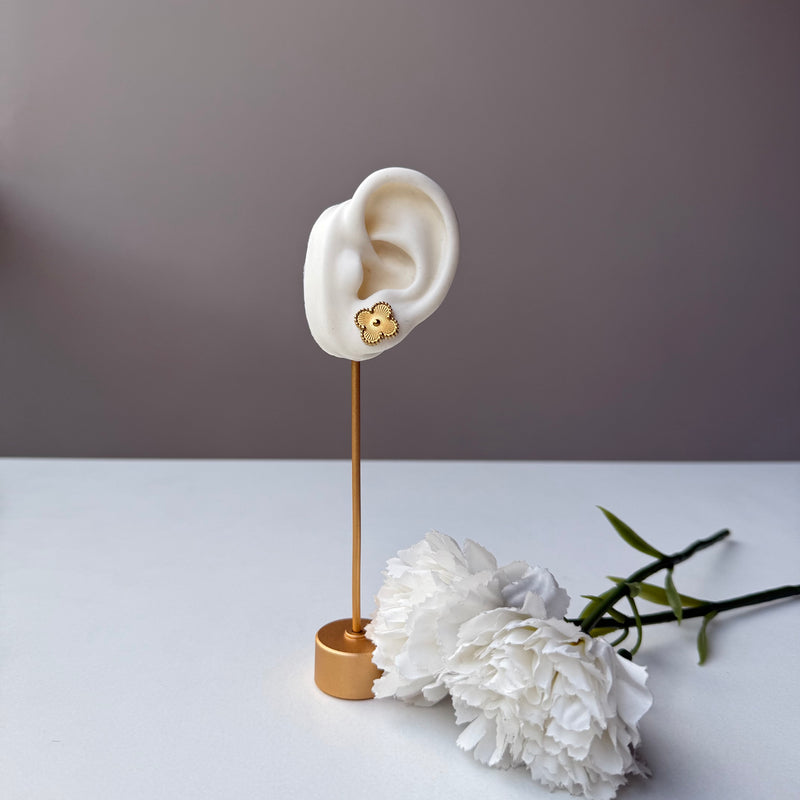 VINTAGE TRÈFLE EARRINGS - 18K GOLD-PLATED