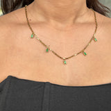 EMERALD-DROP NECKLACE - 18K GOLD-PLATED