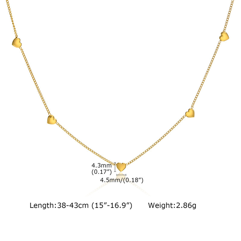 MINI HEARTS NECKLACE - 18K GOLD-PLATED