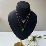 GREEN TRÈFLE NECKLACE - 18K GOLD-PLATED