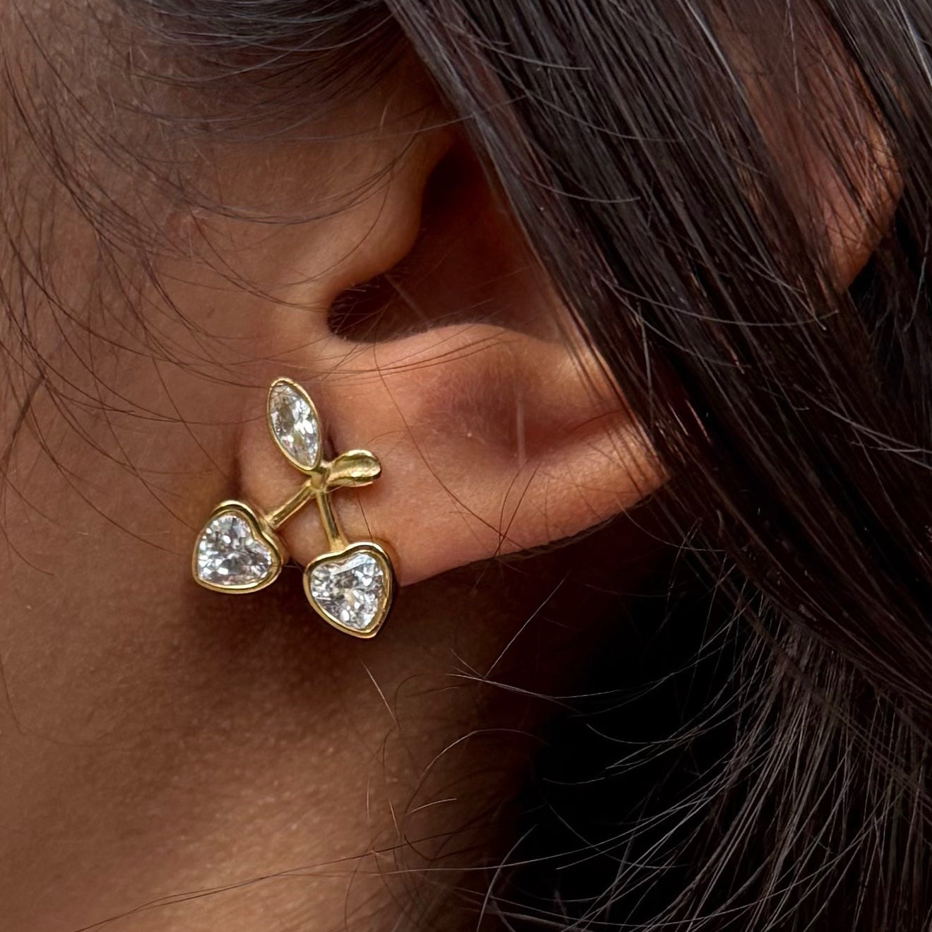 Cherry Bezel Earrings
