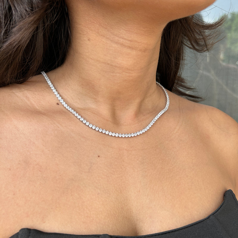 TENNIS NECKLACE/CHOKER (3MM) - Fine Silver