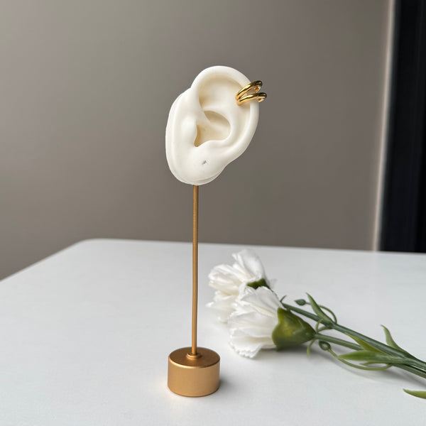 DOUBLE HOOP EAR CUFFS - 18K GOLD-PLATED