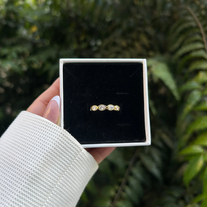 SORA PEAR RING - 18K GOLD-PLATED