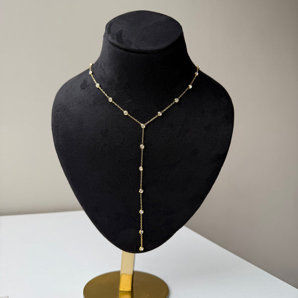 CLEOPATRA LARIAT NECKLACE - 18K GOLD-PLATED