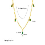 EMERALD-DROP NECKLACE - 18K GOLD-PLATED