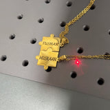 PERSONALISED PUZZLE NECKLACE SET OF 2 - 18K WHITE/GOLD-PLATED