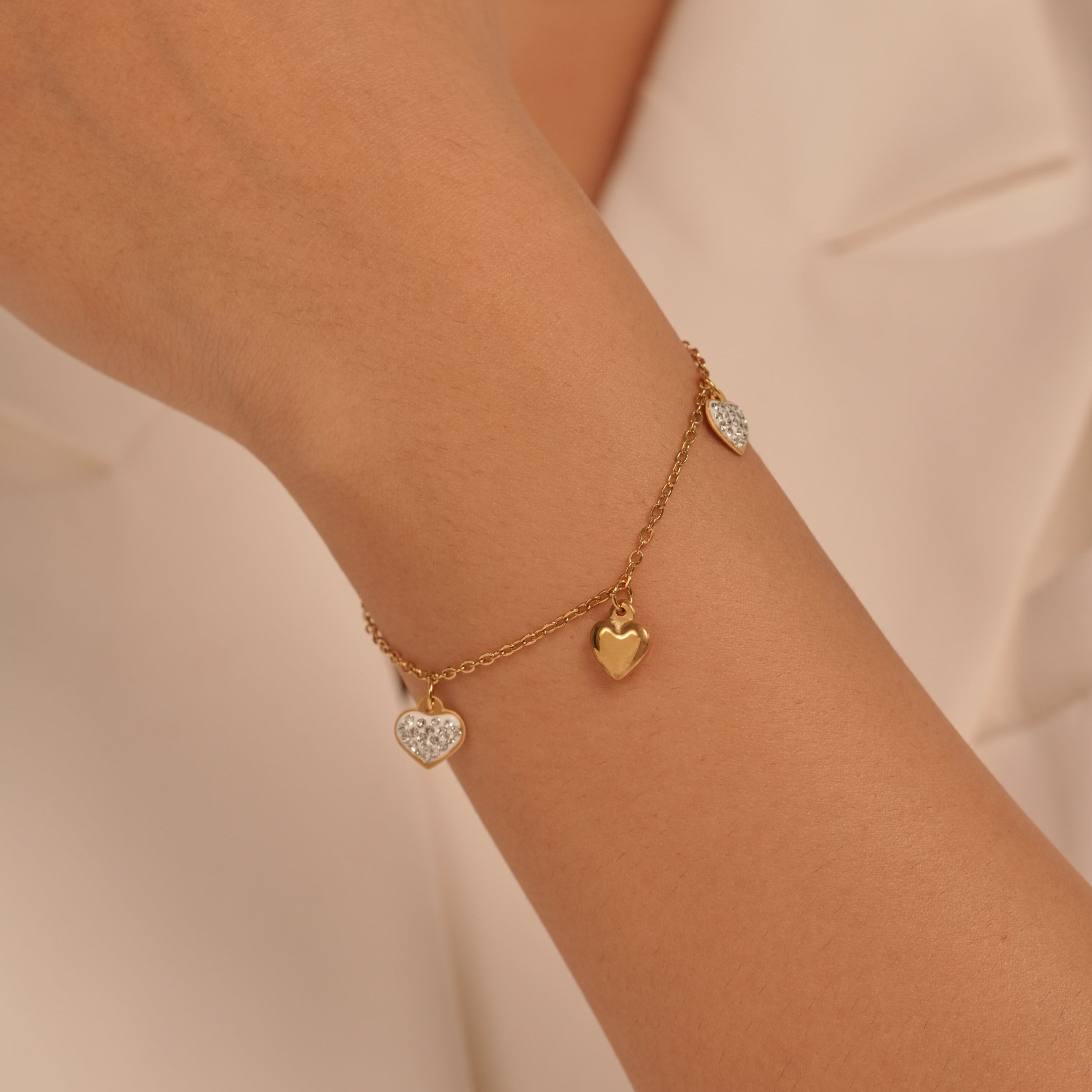 Studded Triheart Bracelet