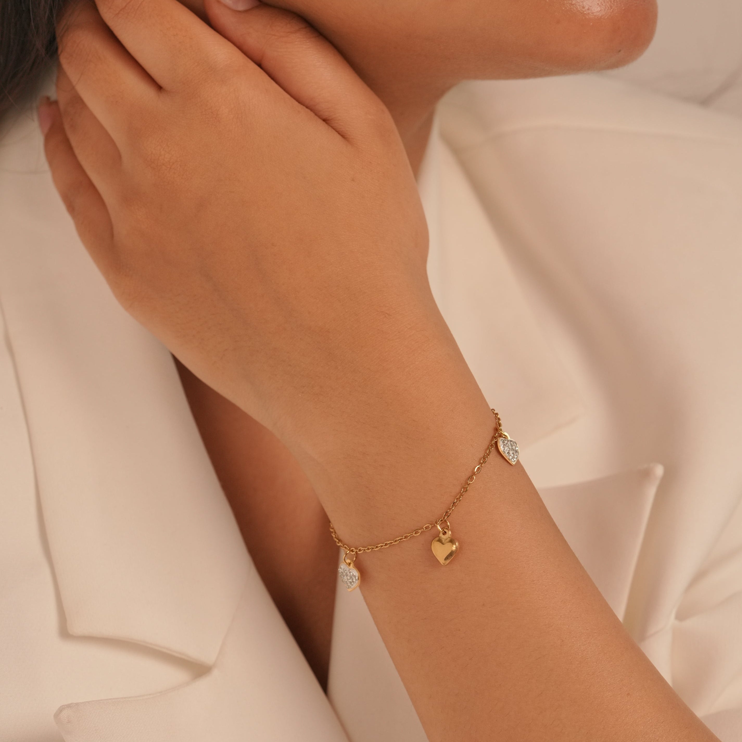 Studded Triheart Bracelet
