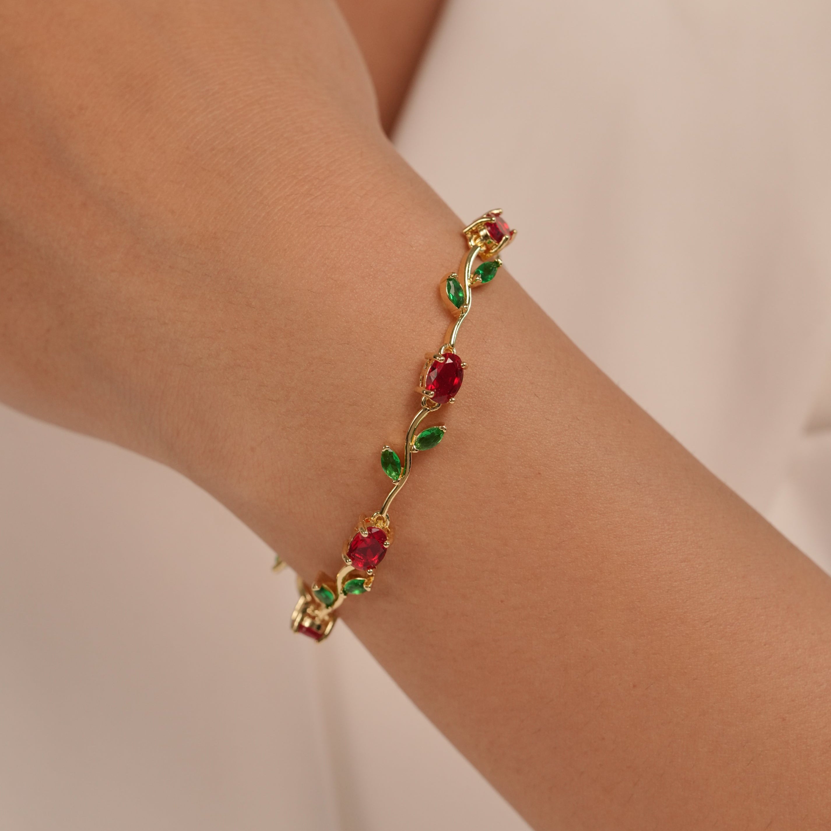 Ruby Tulip Bracelet