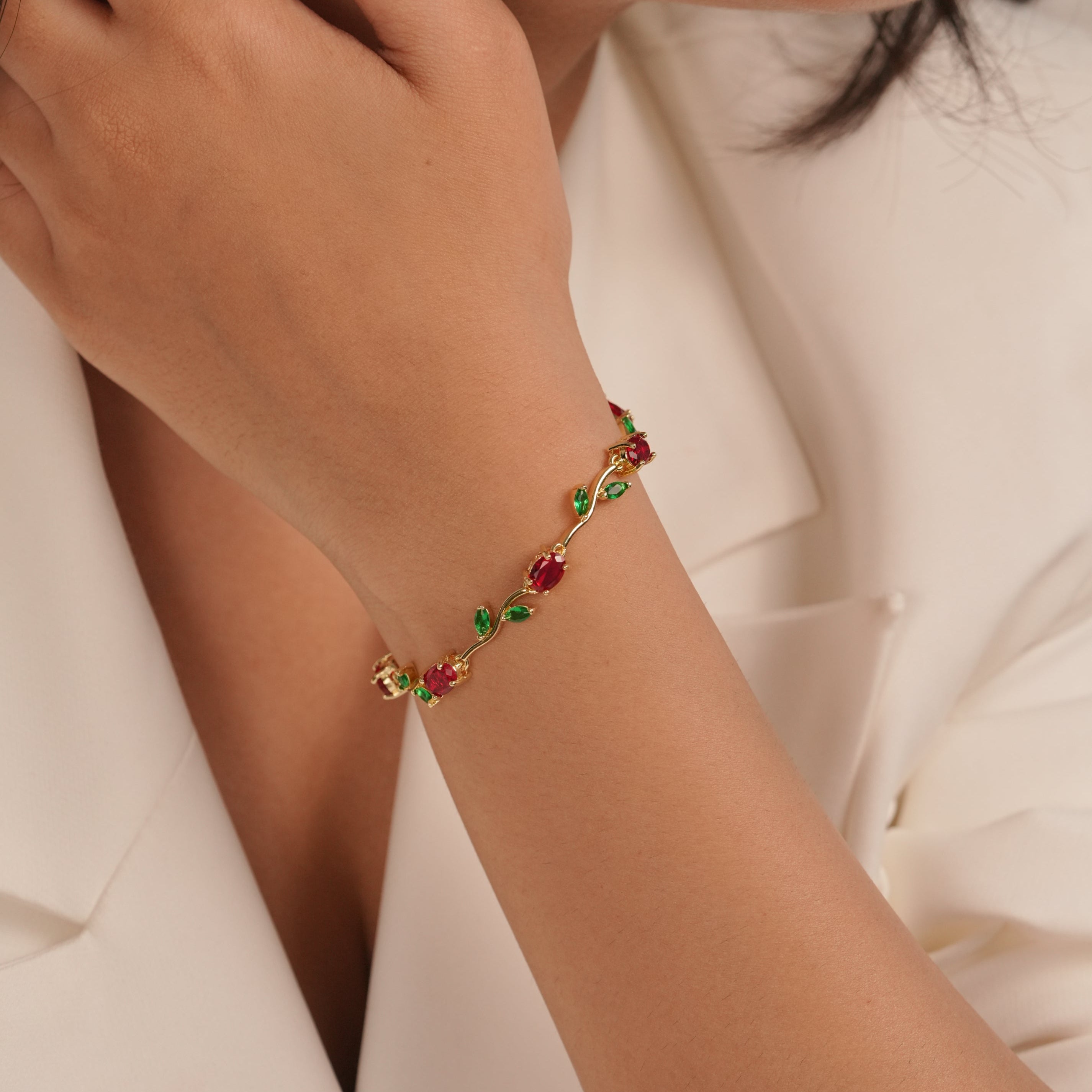 Ruby Tulip Bracelet