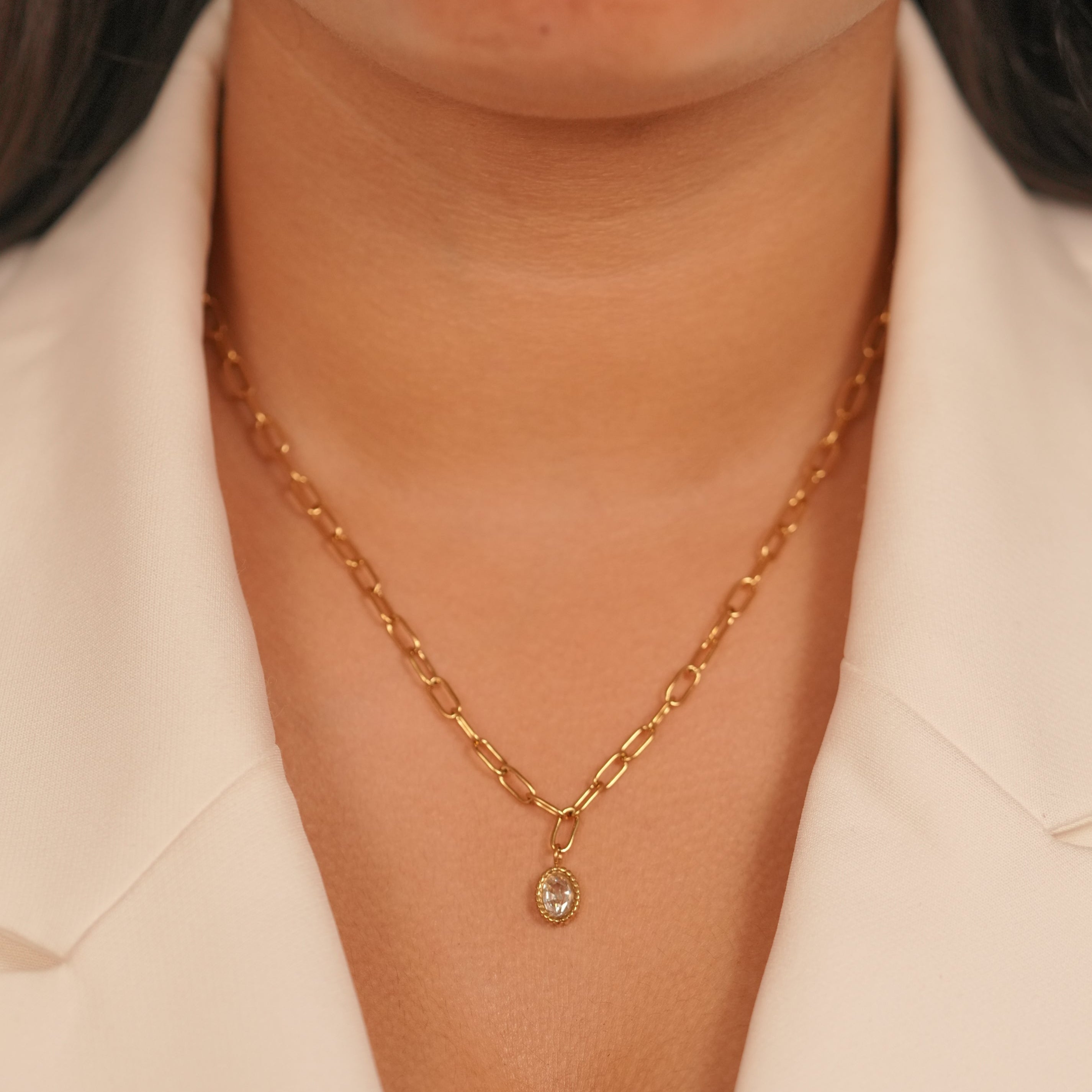 Bold Link Drop Necklace