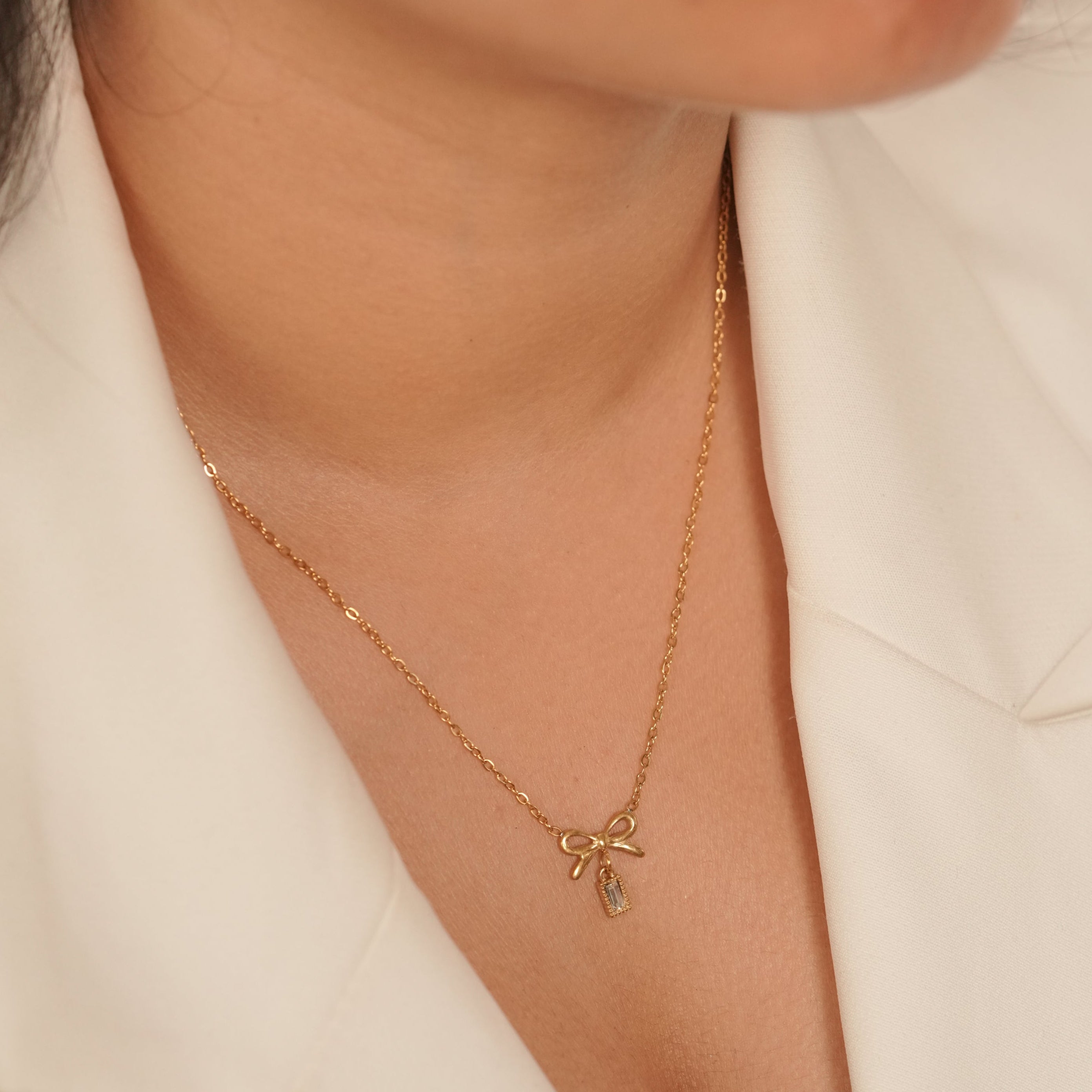 Bow & Charm Necklace
