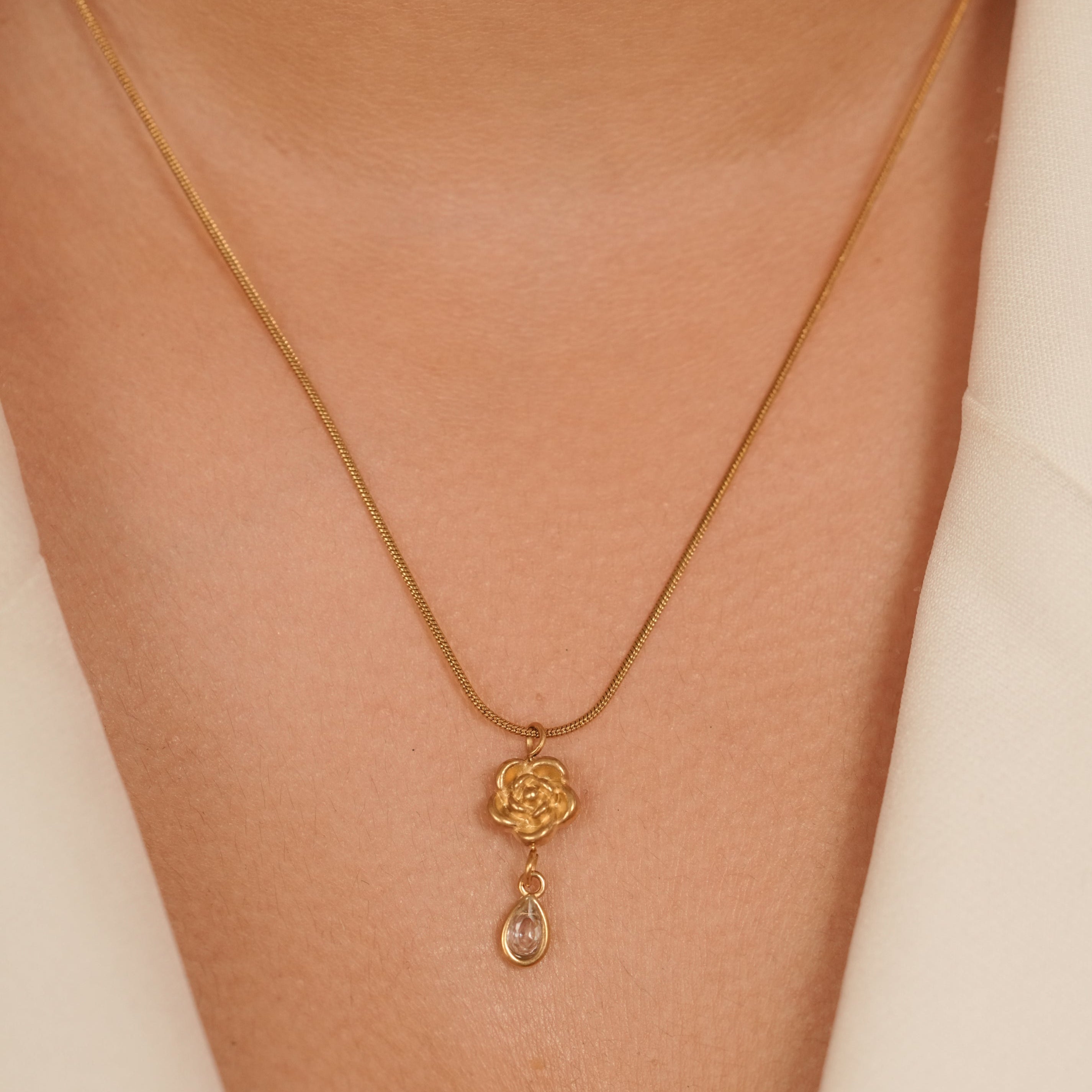 Floral Drop Necklace