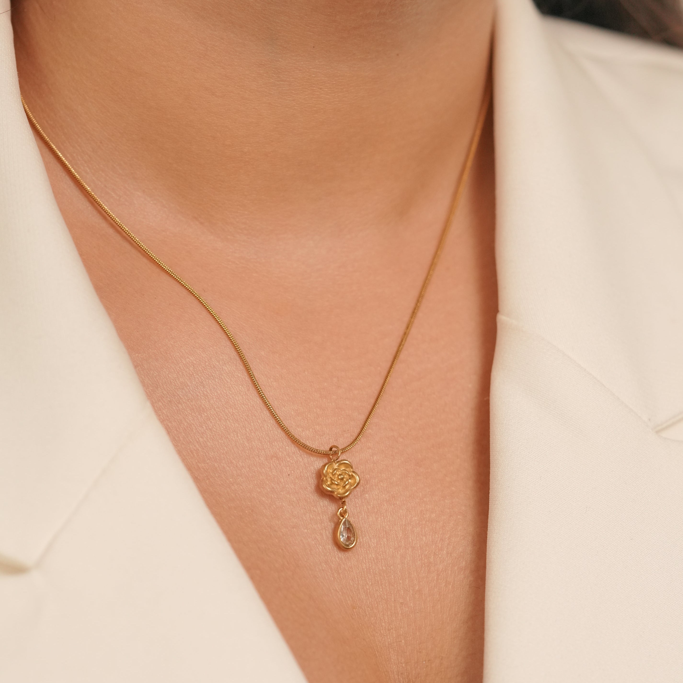 Floral Drop Necklace
