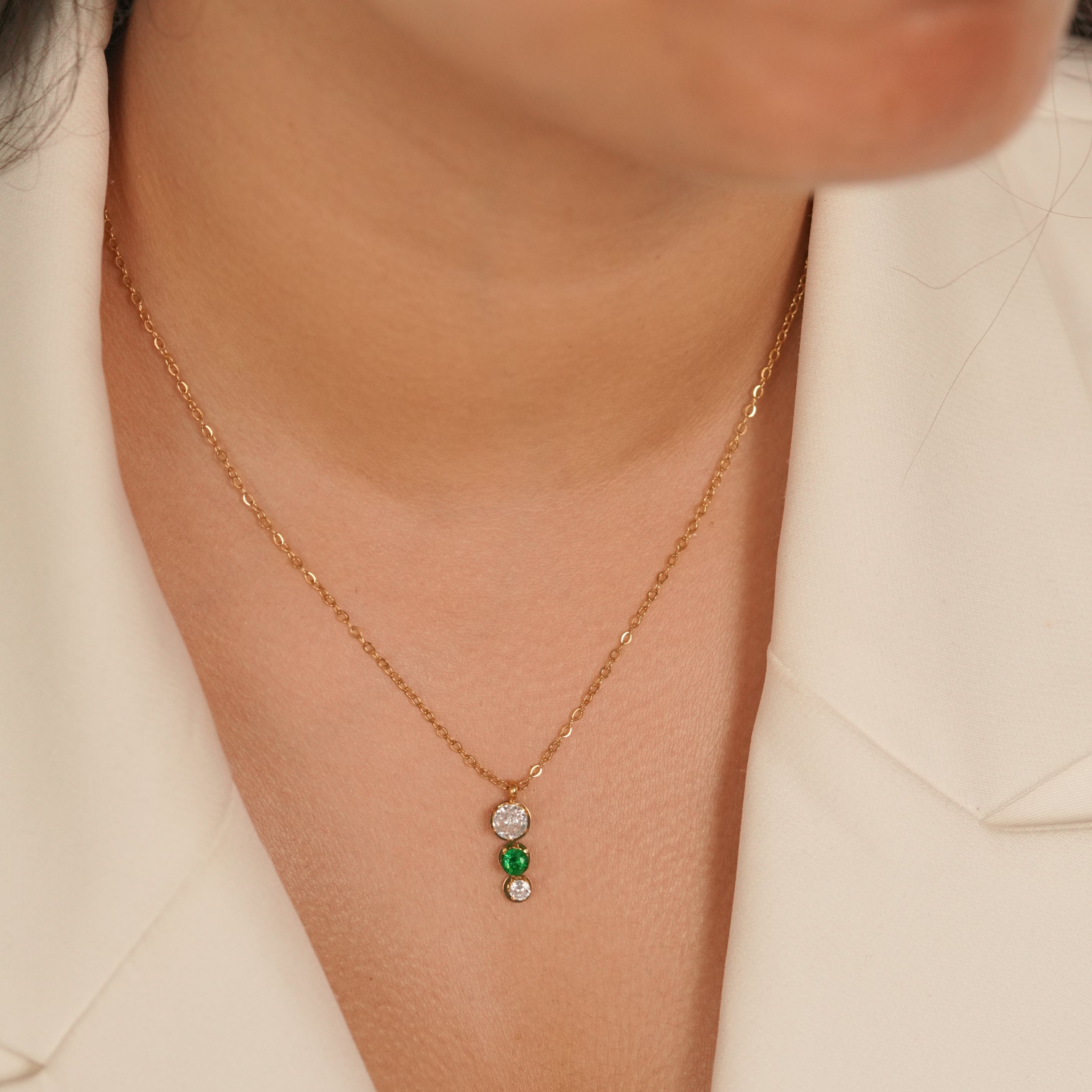 Emerald Trinity Necklace