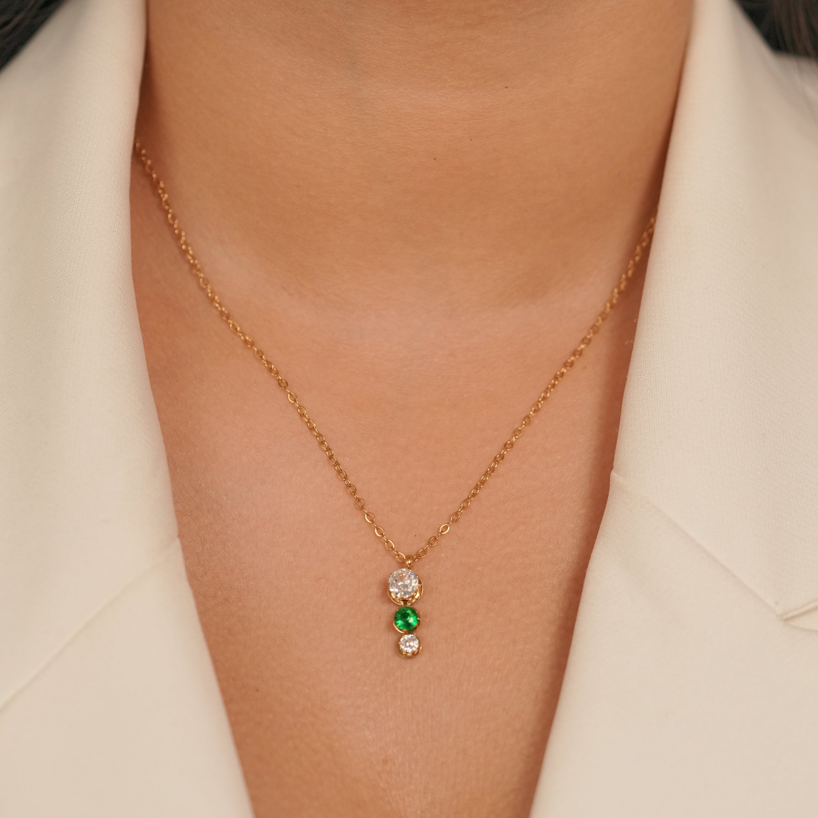 Emerald Trinity Necklace