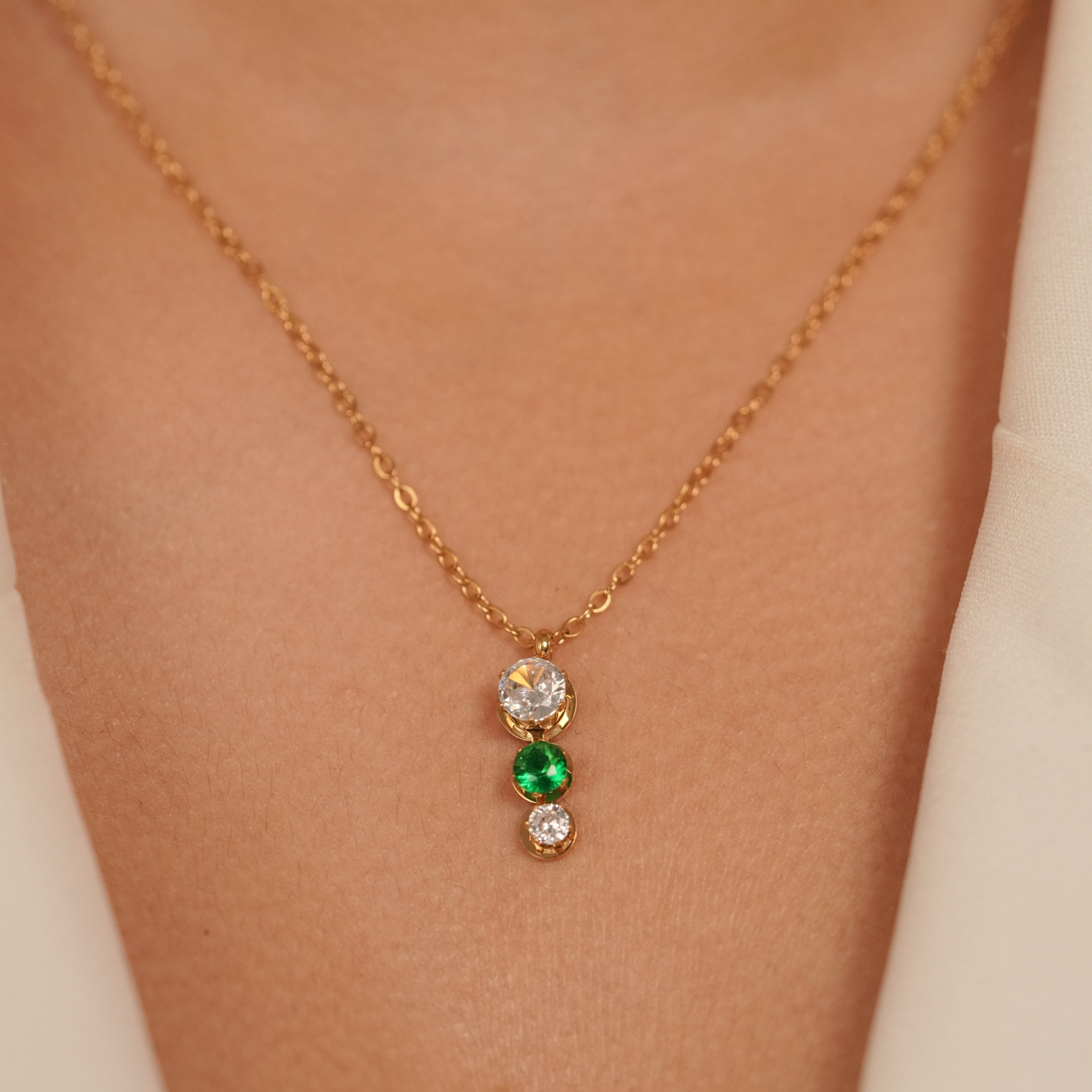 Emerald Trinity Necklace