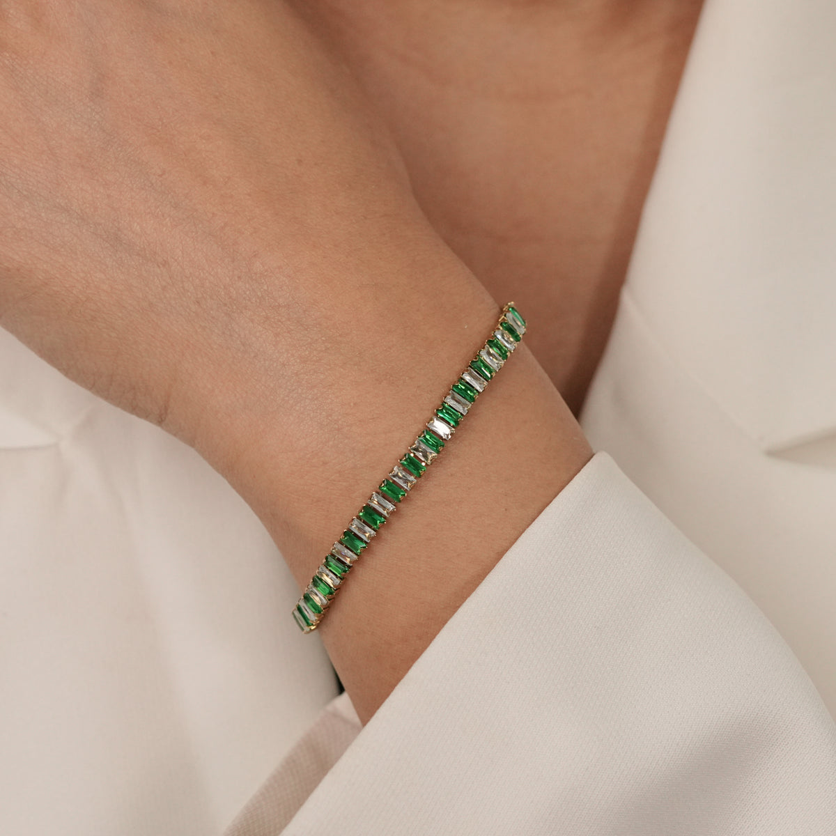 Emerald Baguette Tennis Bracelet