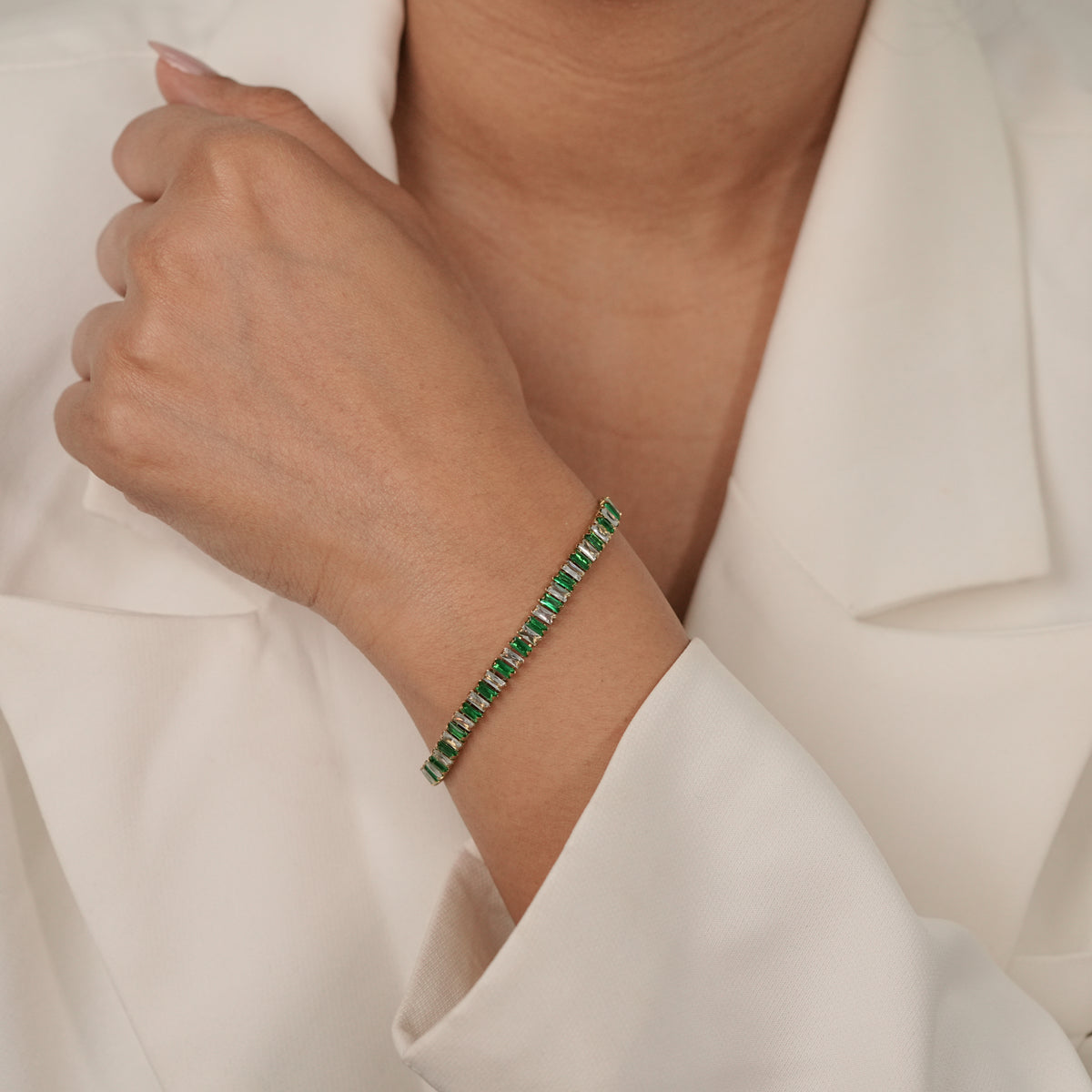 Emerald Baguette Tennis Bracelet
