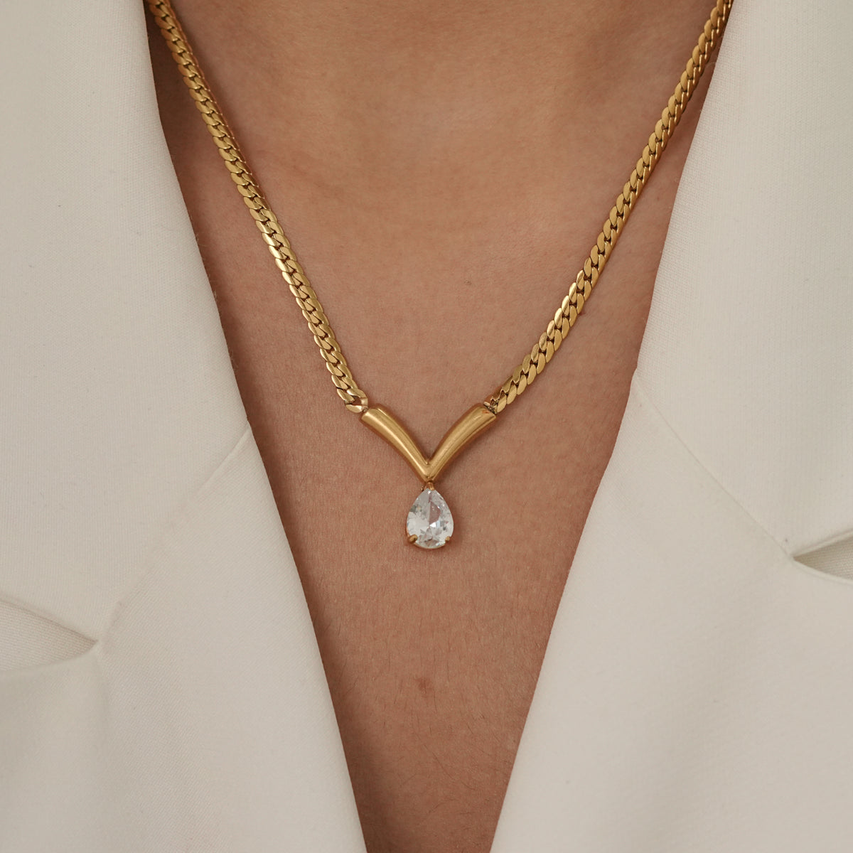 Crystal Pear Necklace