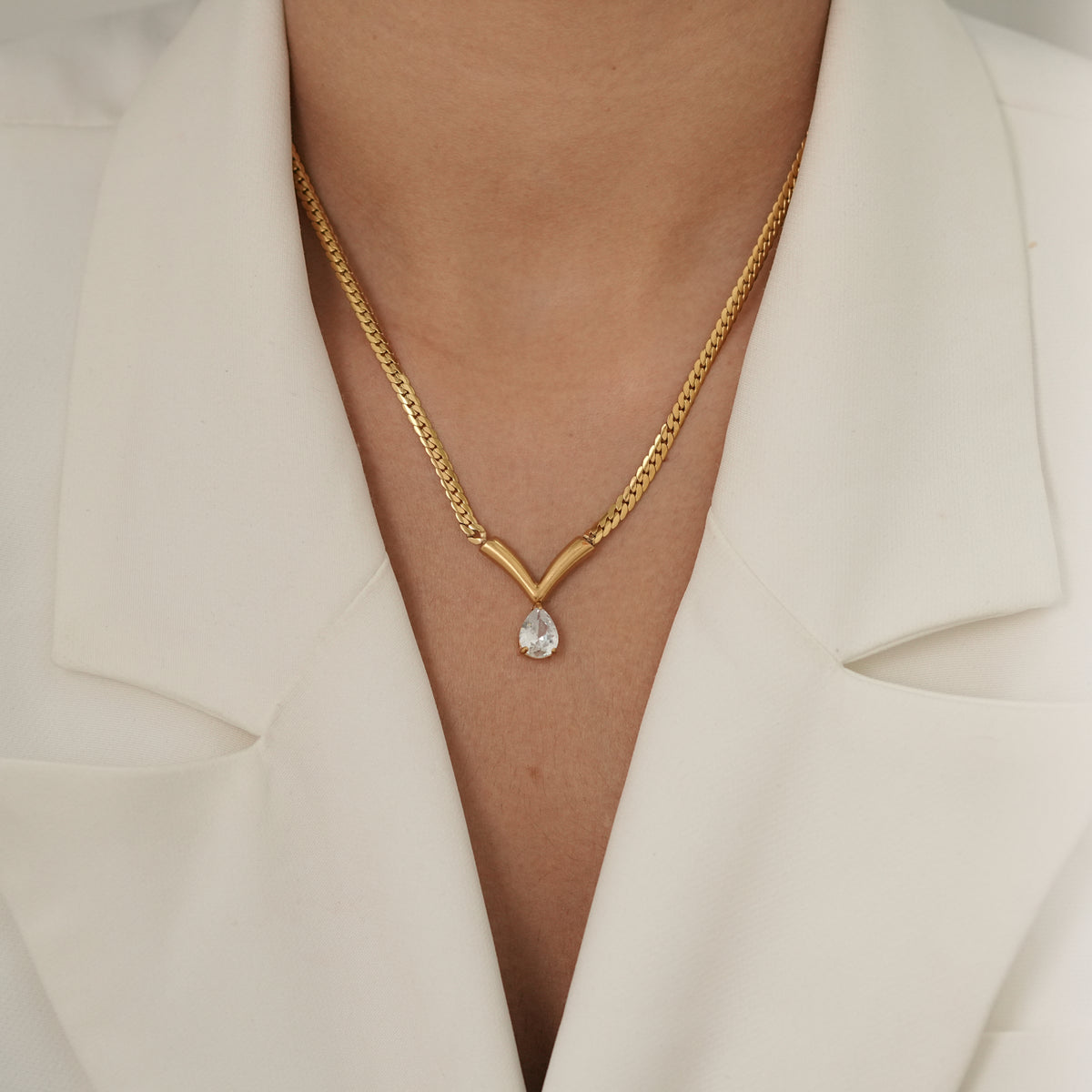 Crystal Pear Necklace