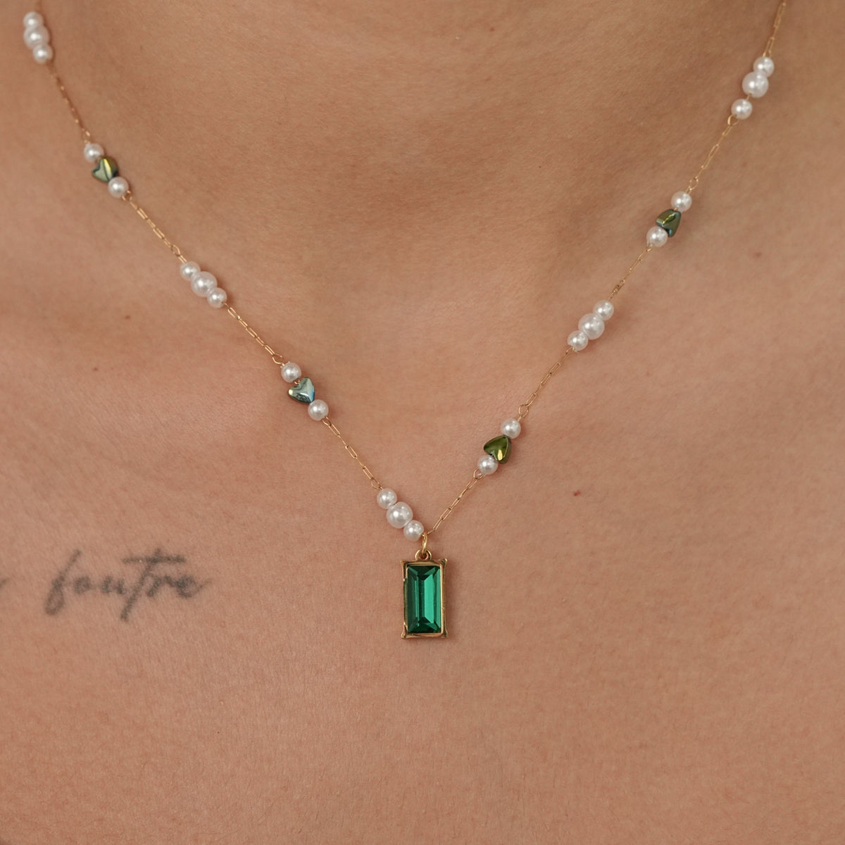 Emerald Pearl Necklace