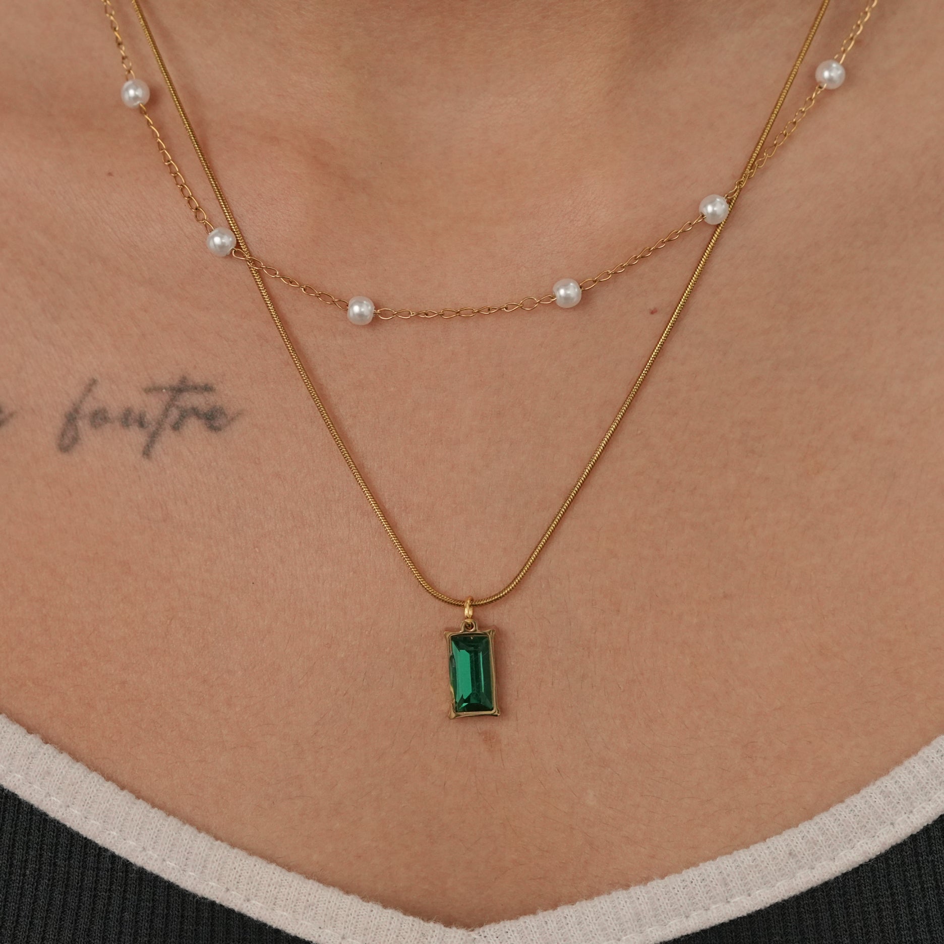 Verde Pearl Layered Necklace