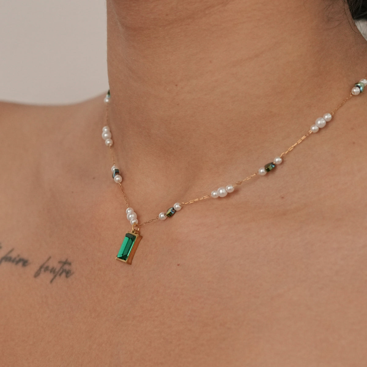 Emerald Pearl Necklace