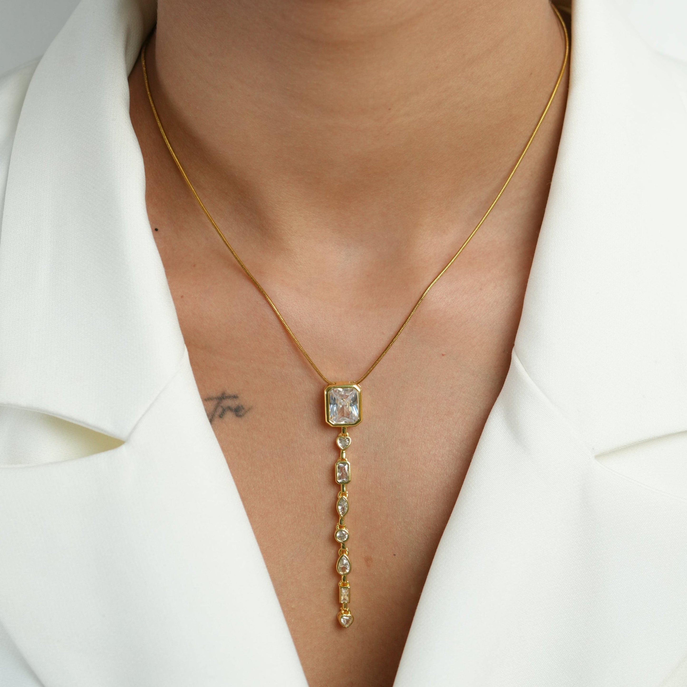 Multistone Lariat Necklace