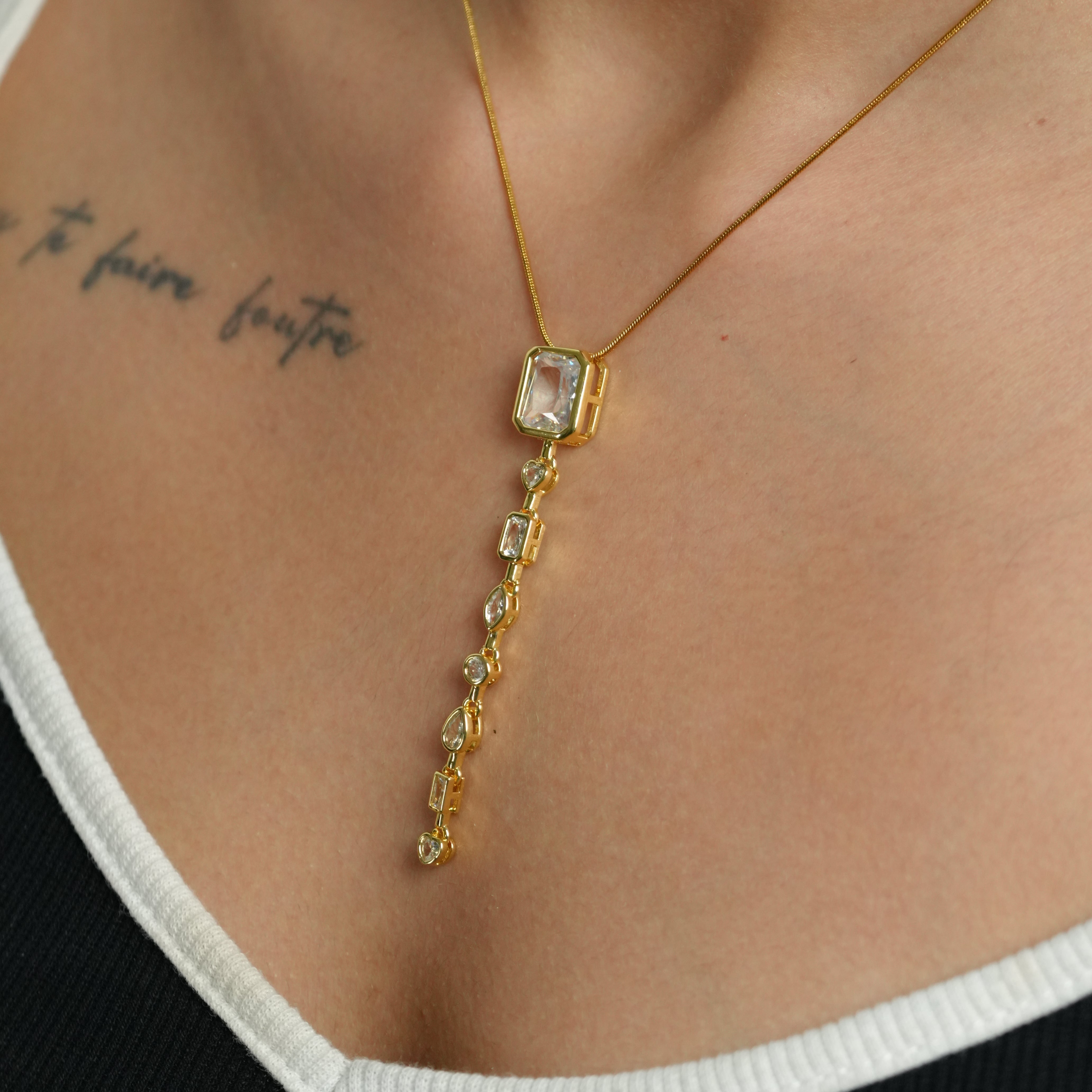 Multistone Lariat Necklace
