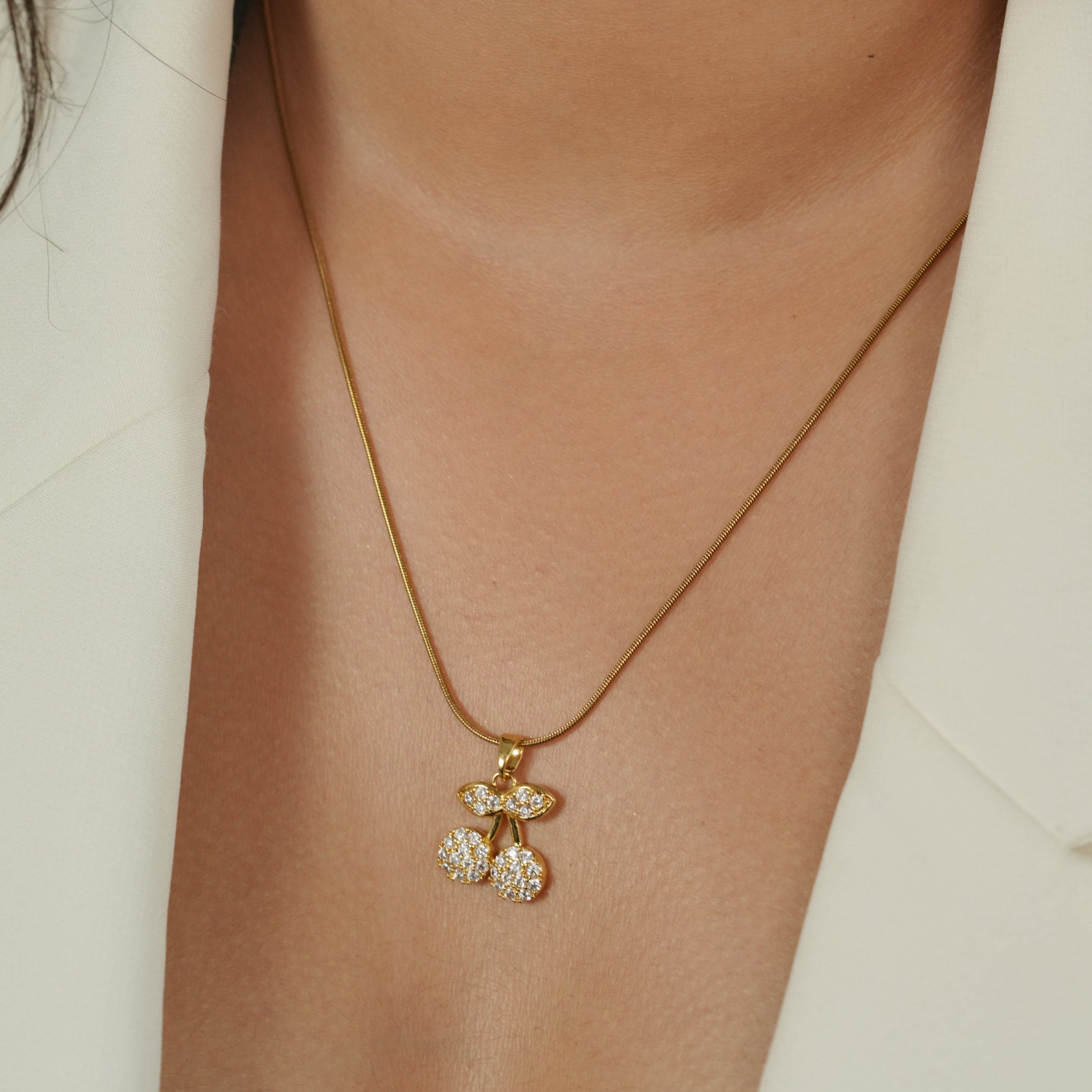 Studded Cherry Necklace