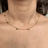 MINI HEARTS NECKLACE - 18K GOLD-PLATED