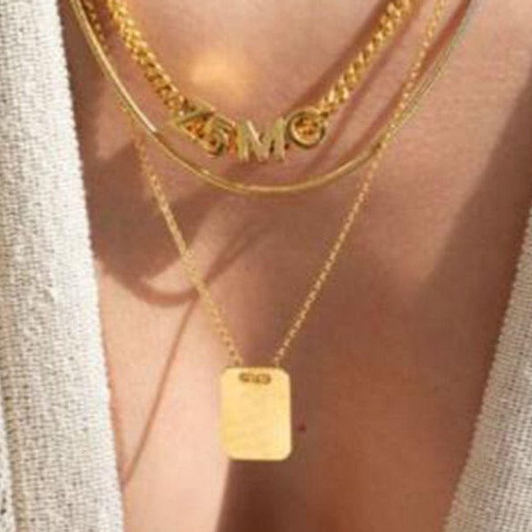 ENGRAVABLE TAG NECKLACE- 18K GOLD-PLATED