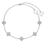 MINI CLOVER ANKLET - Fine Silver