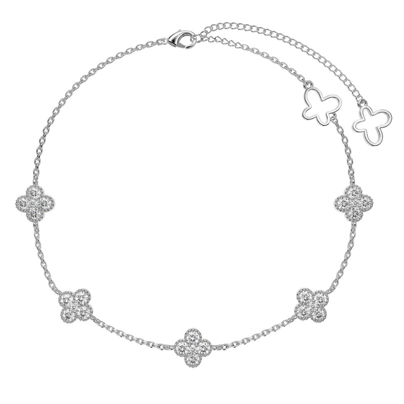 MINI CLOVER ANKLET - Fine Silver