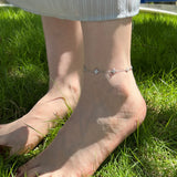 MINI CLOVER ANKLET - Fine Silver