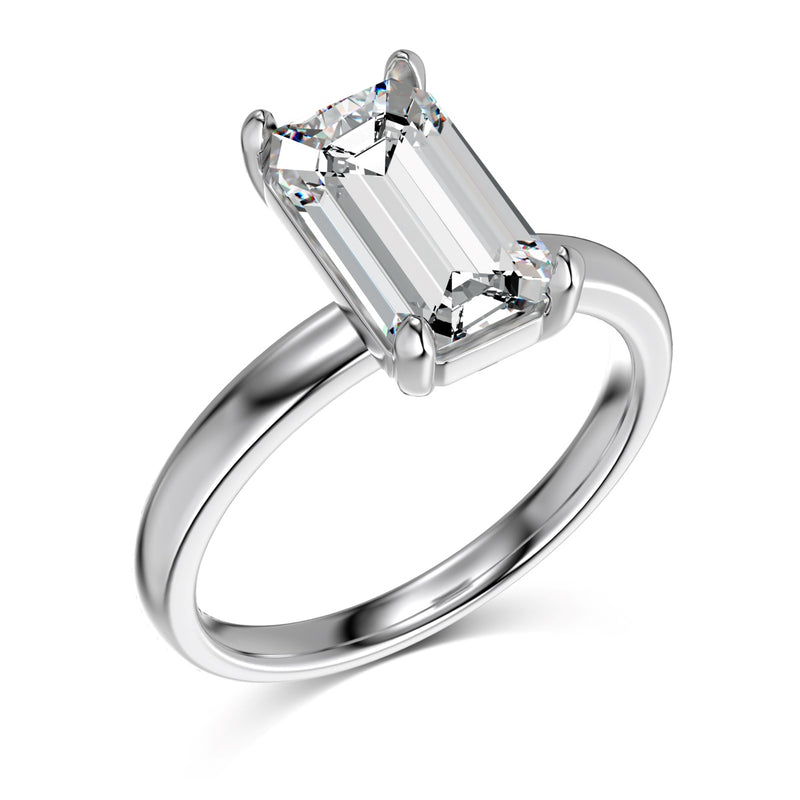 EMERALD CUT RING - Fine Silver